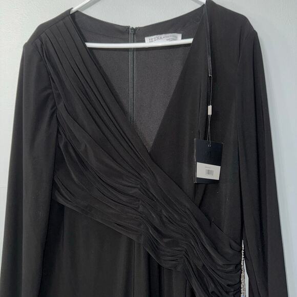 Ieena for MacDuggal Jersey  V-Neck Long Sleeve t Sheath Gown NWT Size 12 - Picture 11 of 12